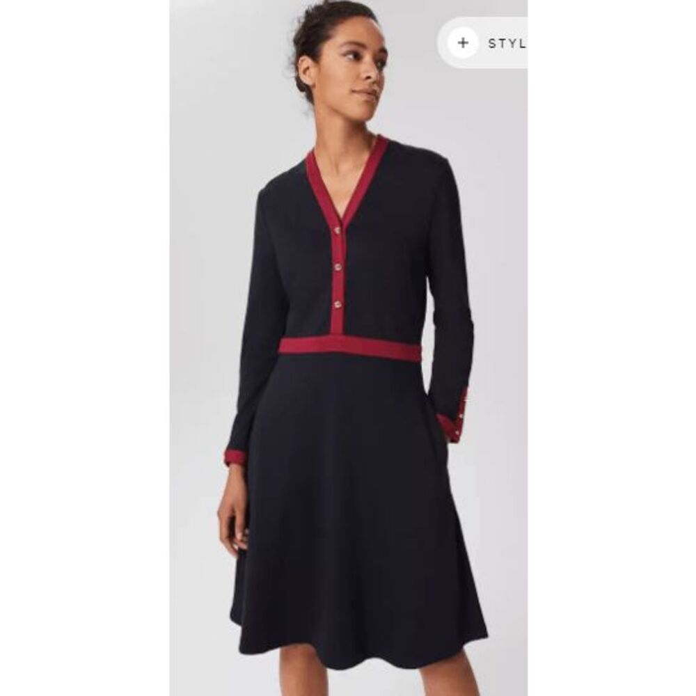 Hobbs of London Ada Ponte Dress Navy Size 6  H